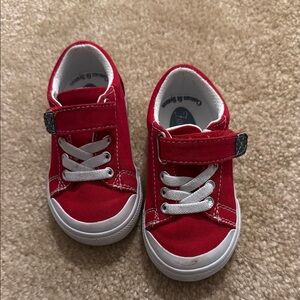 Kids Red Canvas Sneakers